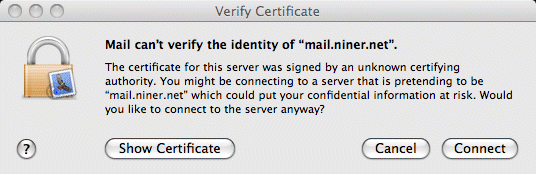 Note for setting up your email account in Apple Mail.