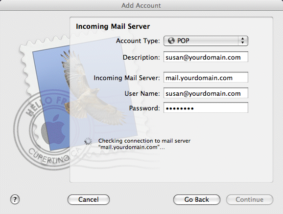 Step 3b in setting up your email account in Apple Mail.