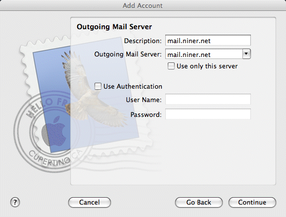 Step 5a in setting up your email account in Apple Mail.