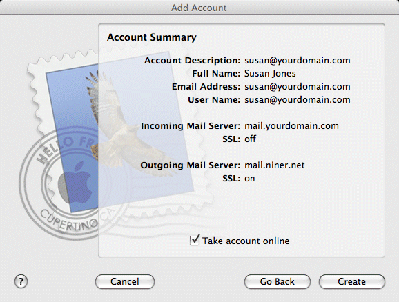 Step 7 in setting up your email account in Apple Mail.
