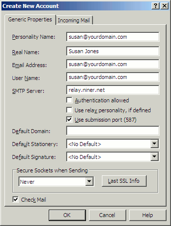 Configure Eudora to use the relay server.